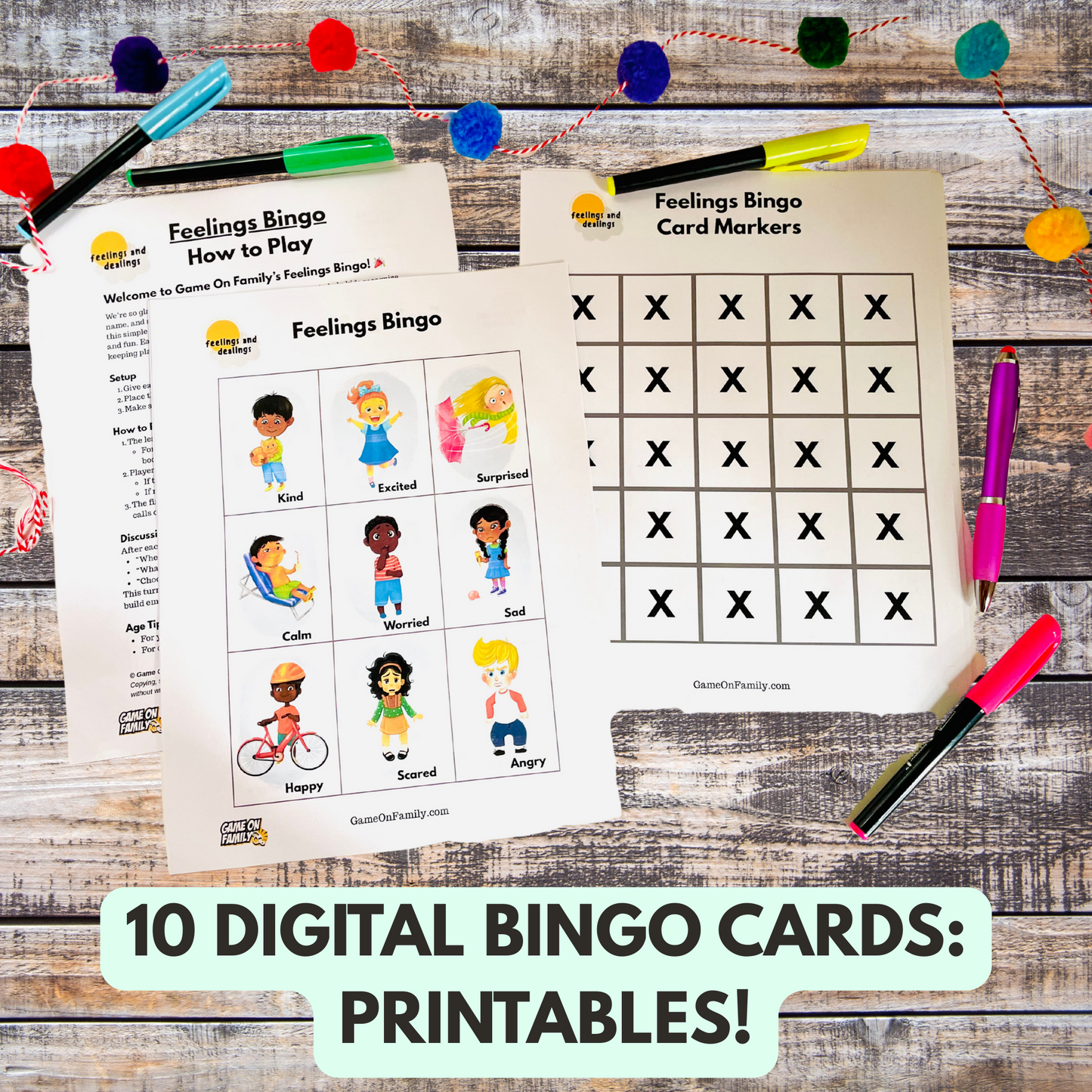 Feelings Bingo: Emotional Intelligence Game - Digital Download (Printable)
