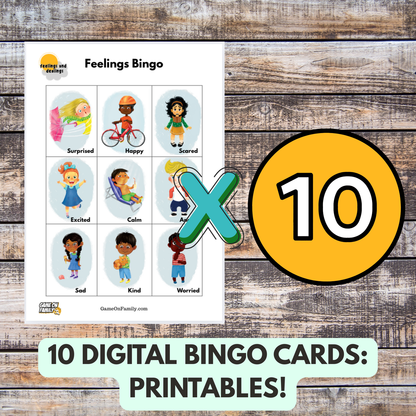 Feelings Bingo: Emotional Intelligence Game - Digital Download (Printable)