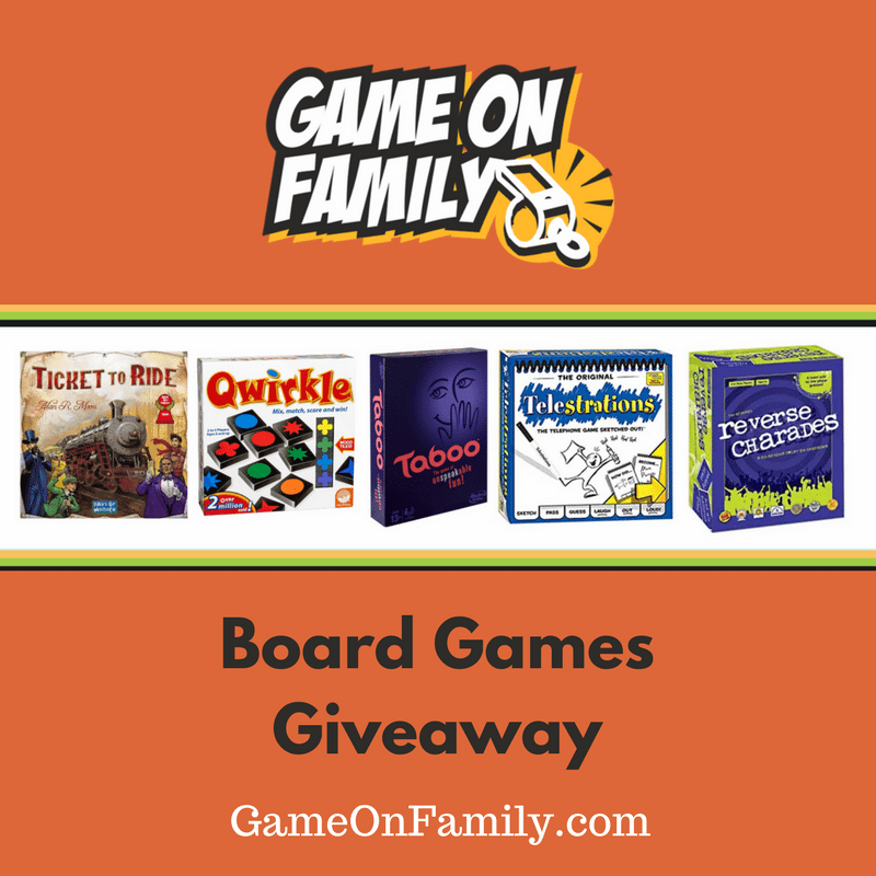 Enter GameOnFamily.com's Board Games Giveaway by March 31st, 2017 5pm PST to win free board games for your next family game night. Game on!