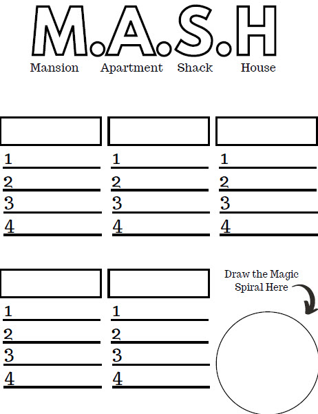 How To Play The Mash Game Tutorial Rules And Template 5581